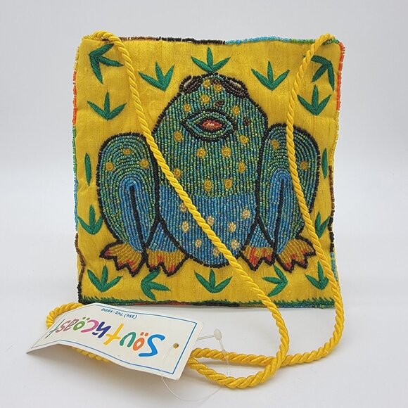 NWT Southcoast Beaded Crossbody Bag Colorful Frog‎ NEW - Picture 1 of 7